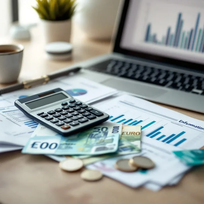 Simulation coût travailleur détaché roumain avec calculatrice et documents