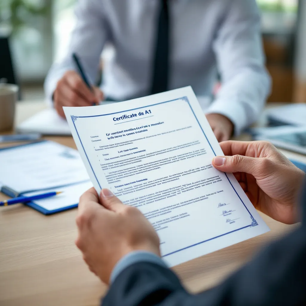 Formulaire A1 certificat de sécurité sociale pour travailleur détaché en France